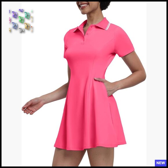 Other - Tennis Dress Golf Athletic Short Sleeve High Waist A-Line Workout Dress